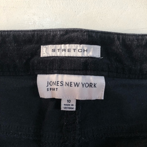 Jones New York Sport Black Crushed Velvet High Rise 100% Cotton Pant - Picture 3 of 7